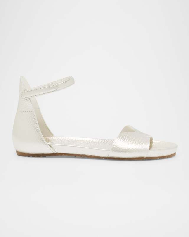 Jela Grip-Strap Metallic Leather Sandals